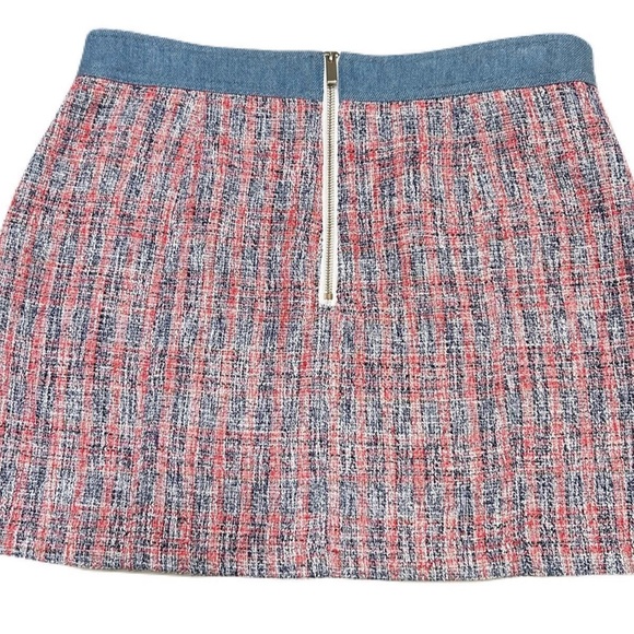 HOUSE OF HARLOW Mini Skirt Tweed Denim SZ 12 NWT - Picture 3 of 6